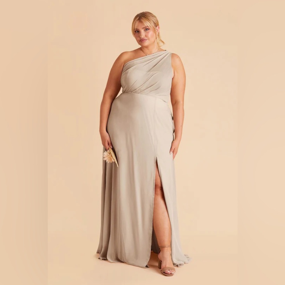 Birdy Grey bridesmaid Kira Chiffon dress in Neutral Champagne